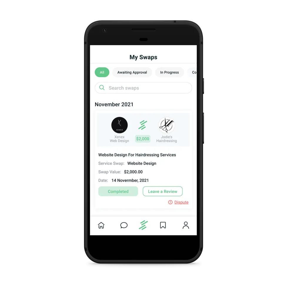 SwapCo service swapping mobile app